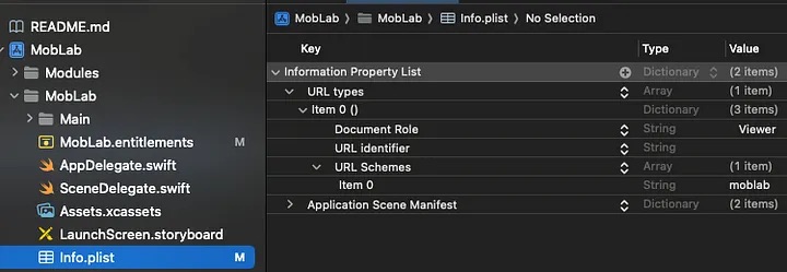Configuração URL Schemes